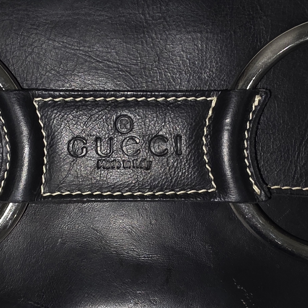 Gucci Black Leather Clutch with Silver Horsebit Detail - Picture 4 of 10
